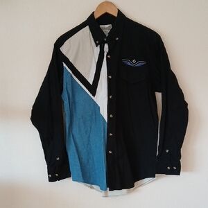 Vintage Express Riders Western Cowboy Button Up Long Sleeve Shirt